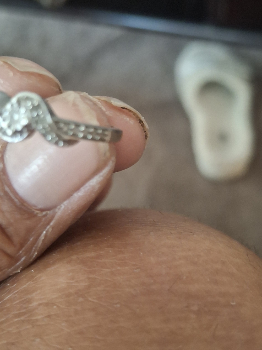 Silver Wave Diamond Accent Ring - Sterling Silver